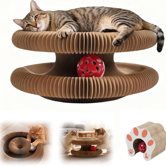 Large Cat Scratching Board with Playful Bell Ball
