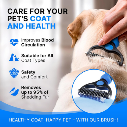 Dog Rake Brush for Shedding & Undercoat Care