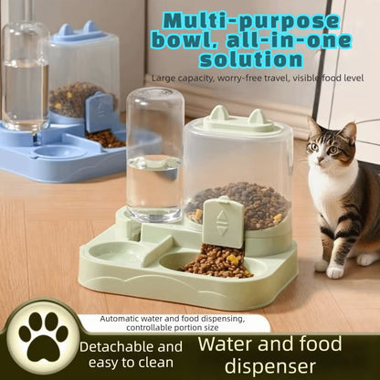 Automatic Automatic Cat Water Feeder with Water Fountain Large Capacity Pet Water Dispenser Detachable 2-In-1